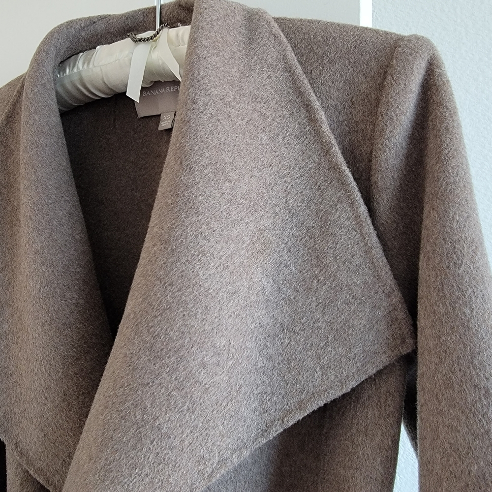 Banana Republic Double Faced Wrap Coat Taupe - Picture 12 of 14